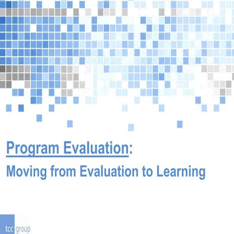 Moving from evaluation to learning peter york