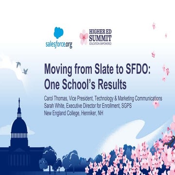 Moving from Slate to SFDO: One School's Results