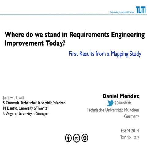 Where do we stand in Requirements Engineering Improvement Today? First Result...