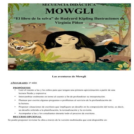 MOWGLI  SECUENCIA  DIDÁCTICA 5to Prácticas del lenguaje