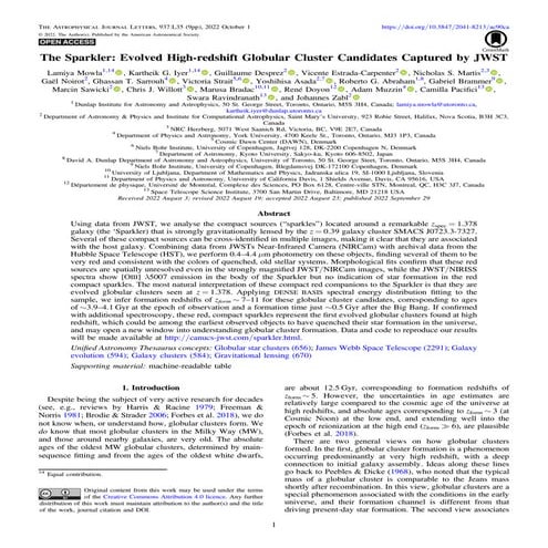 The Sparkler: Evolved High-redshift Globular Cluster Candidates Captured by JWST