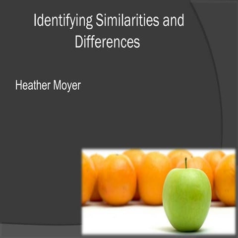 Identifying Similarities and Differences ~ Research based strategies to suppo...