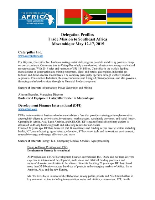 Mozambique delegation profiles