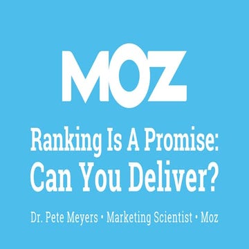 Ranking Is A Promise: Can You Deliver?