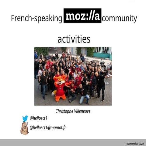 Mozilla french speaking community activites