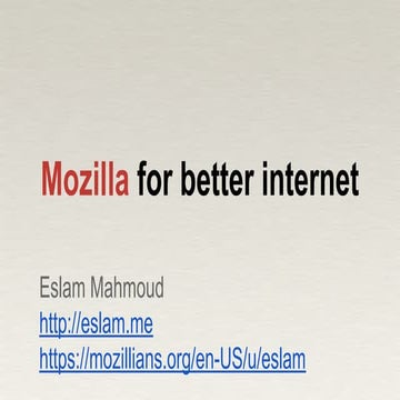 Mozilla for better internet