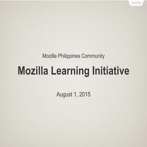 Mozilla Learning Initiative