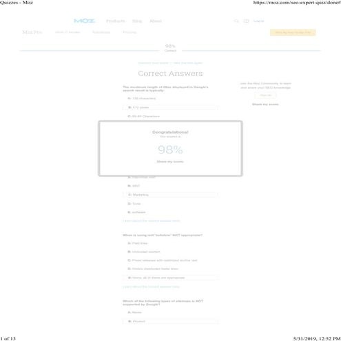 Moz SEO Expert Quiz - Victor C Fuentes 