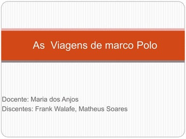 as viagens de Marco Polo