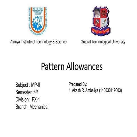 pattern allownaces