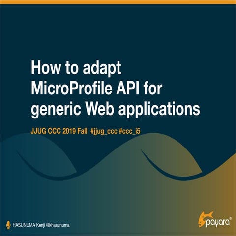 How to adapt MicroProfile API for generic Web applications