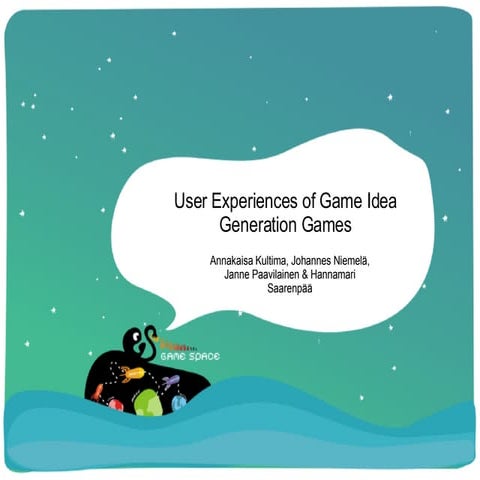 User Experiences of Game Idea Generation Games