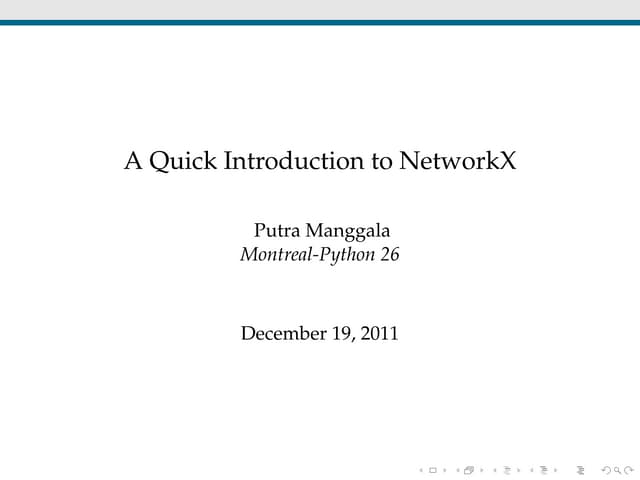 Mp26 : A Quick Introduction to NetworkX