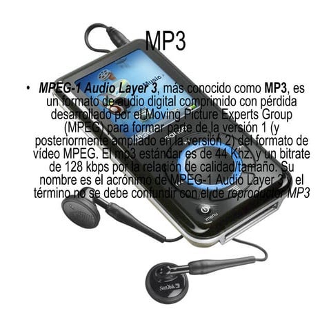 Historia del Mp3, Mp4 y sus formatos existentes | PDF