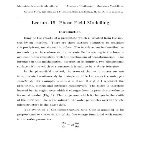 Mp6 15 phase field modelling