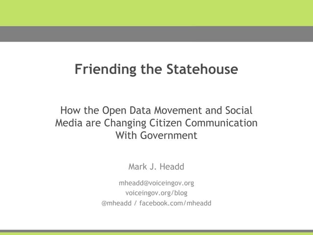 Friending The Statehouse