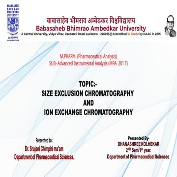 MPA 201T SIZE EXCLUSION CHROMATOGRAPHY & ION EXCHANGE CHROMATOGRAPHY.pptx