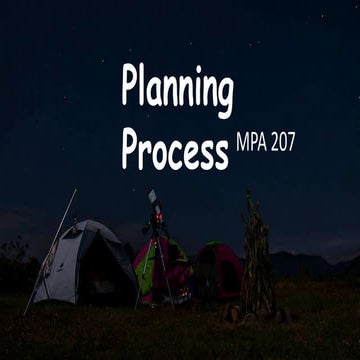 MPA 207 Planning Process Revised