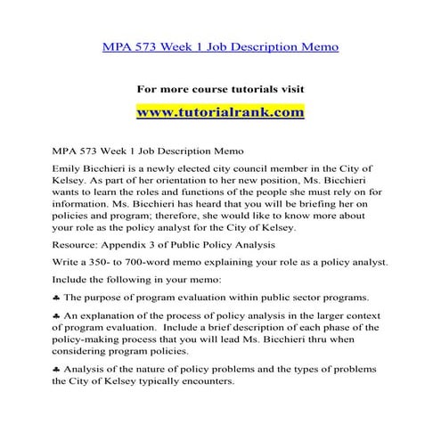 Mpa 573 Effective Communication - tutorialrank.com