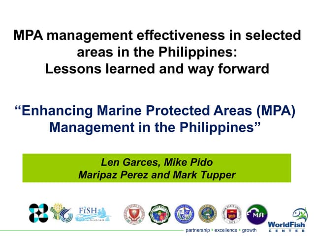 Science Forum Day 1 - Len Garces - Management Effectiveness of Marine Protected Areas in the Philippines