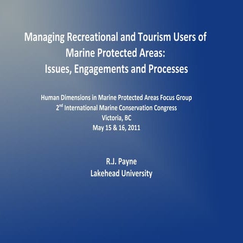 Tourism and visitor management in protected areas: visitor management ...