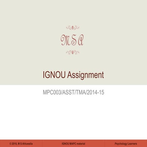 Personality: Theories and Assessment for IGNOU students