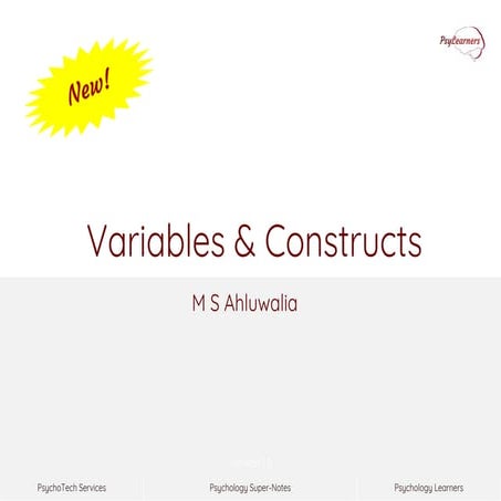 Variables and Constructs in Research