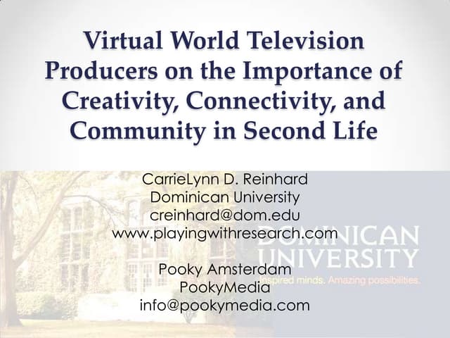 Virtual World Television in Second Life