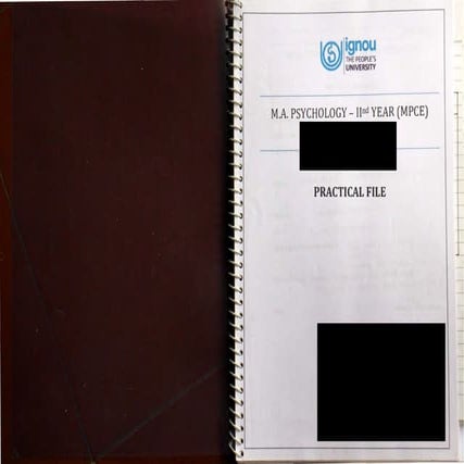 IGNOU Sample Practical File for MPCE014 Clinical Psychology GW