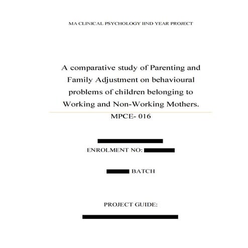 IGNOU Sample File for MPCE016 Research Project Dissertation GW