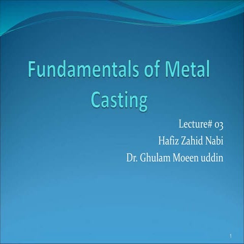 Fundamentals of Metal Casting