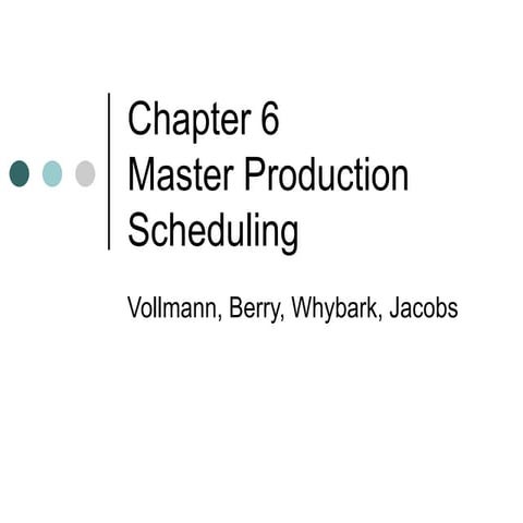 Mp cn6  master production schedule