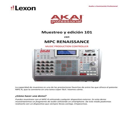 MPC Renaissance .Muestreo y edición 101 | PDF