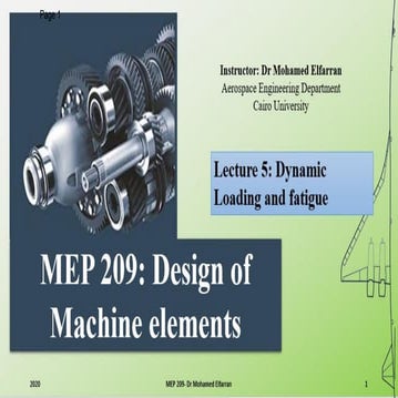 MEP 209: Design of Machine elements LEC 5