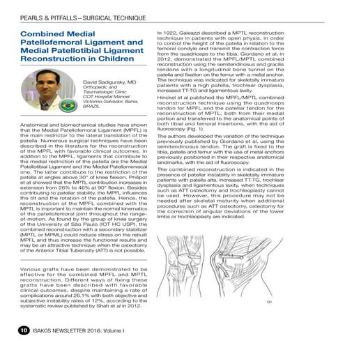 Medial Patellofemoral Ligament Reconstruction in Children