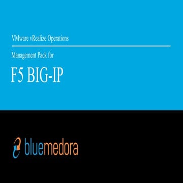 vRealize Operations (vROps) Management Pack for F5 BIG-IP Overview