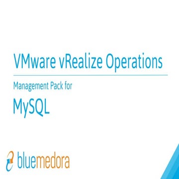 vRealize Operations (vROps) Management Pack for MySQL