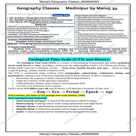 Geological Time Scale and Geological History of the Earth for Geography ...