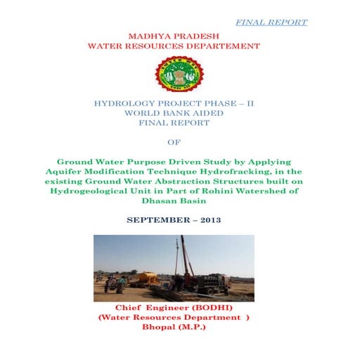 Mp gw  applying aquifer modification techniques like hydrofraking, bore blast...