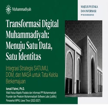 Transformasi Digital Muhammadiyah: Menuju Satu Data, Satu Identitas | PDF