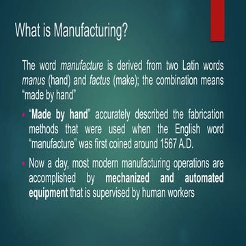 Manufacturing process types of manufacturing | PPTX