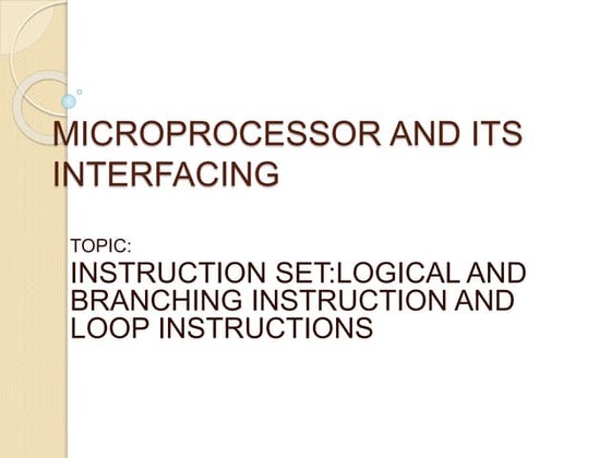 Instruction set of 8085 microprocessor | PPT