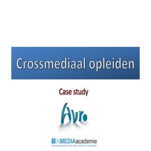 MPJC ontbijtsessie Media Academie - Crossmediaal opleiden