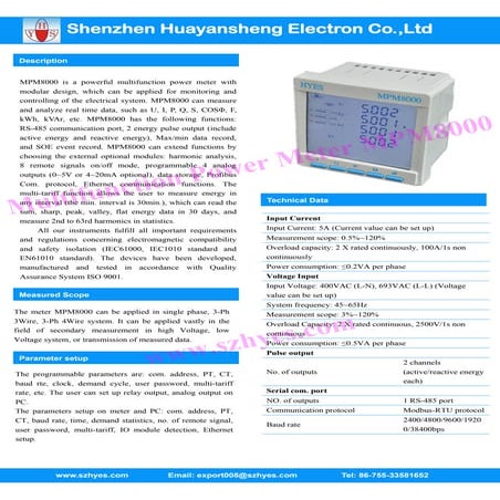 LCD Multifunction Power Analyzer with Data Logger