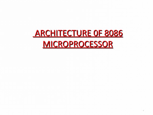 Architecture of 8086 Microprocessor  