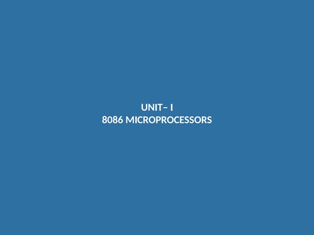 Microprocessors & Microcontrollers Architecture and Description