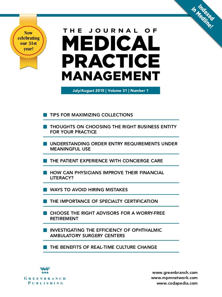 The Journal of Medical Practice Management
