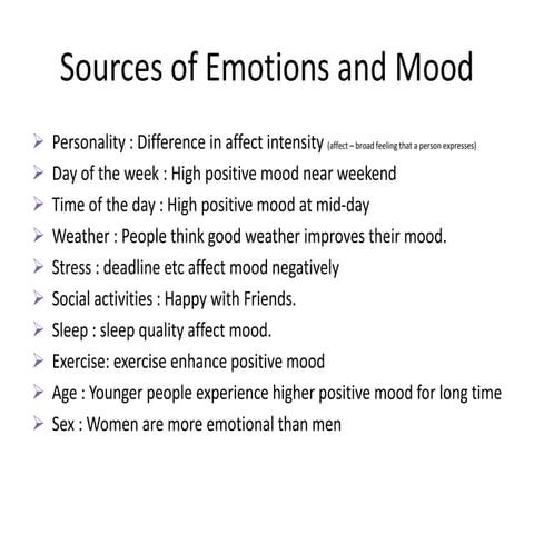 Managing emotions and mood