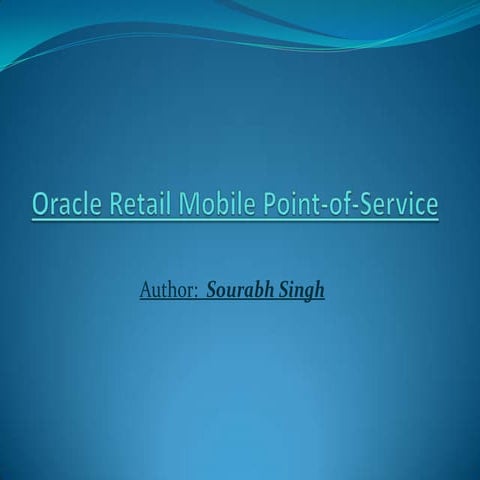 Oracle MPOS Overview
