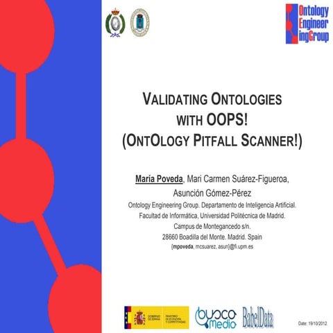 Validating ontologies with OOPS! - EKAW2012